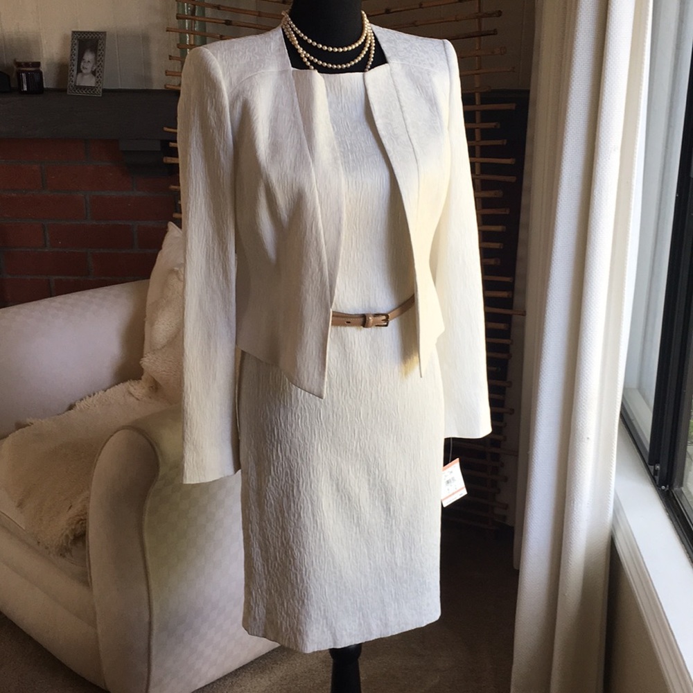 ✨NWT✨Anne Klein 2 Pc Ivory Dress Suit